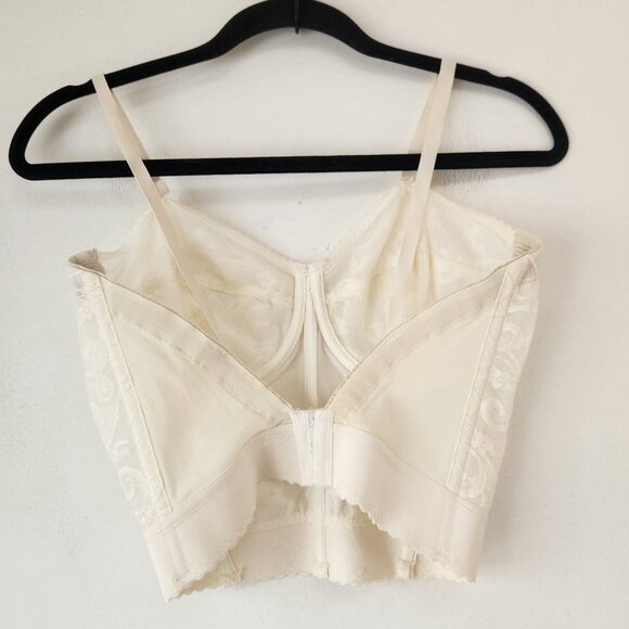 Vintage Sears Lace Corset Bridal Lingerie Bra Strapless Off White USA 36DD - Picture 2 of 6
